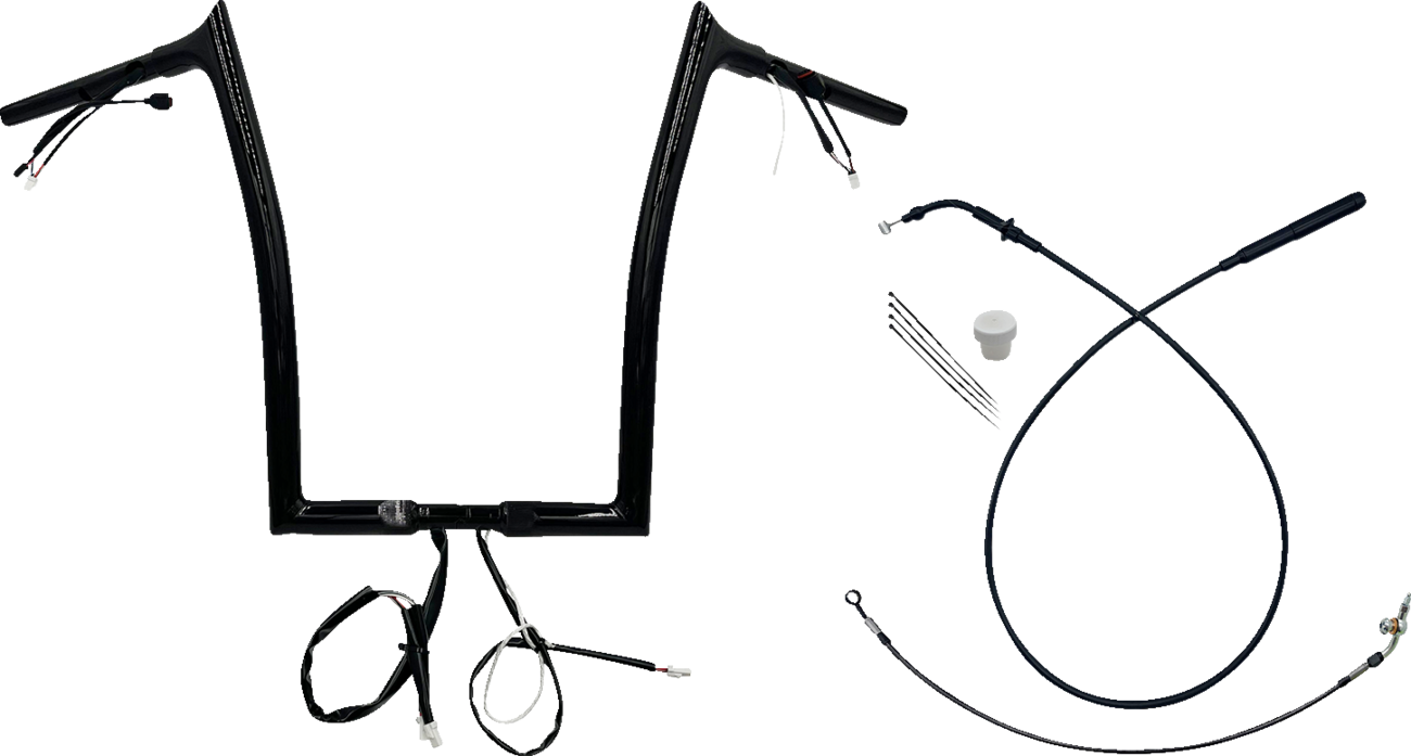 FAT BAGGERS INC. 1-1/4" EZ Install Pointed Top Handlebar - 16" - Black 949916-B — image 1
