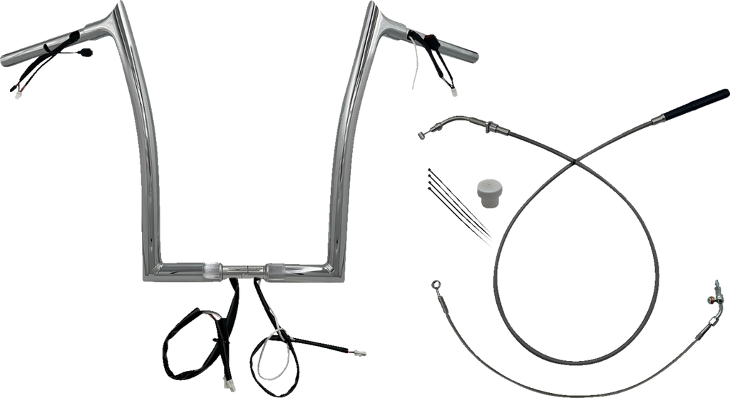 FAT BAGGERS INC. 1-1/4" EZ Install Pointed Top Handlebar - 16" - Chrome 949916 — image 1