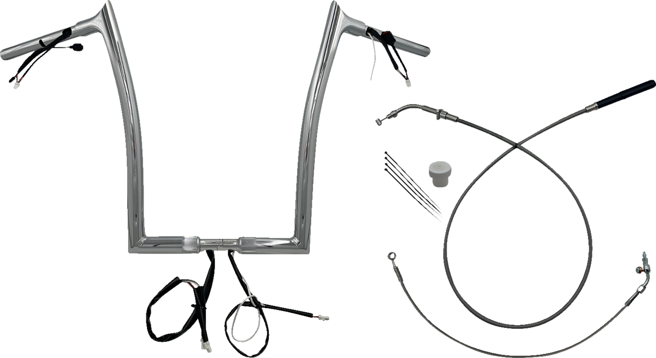 FAT BAGGERS INC. 1-1/4" EZ Install Pointed Top Handlebar - 16" - Chrome 949916 — image 1