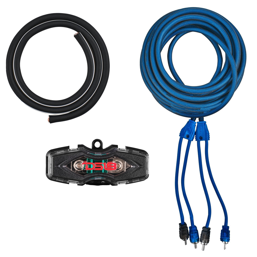 DS18 AKIT4.BL 4-GA Amplifier Installation Wiring Kit - Blue — image 2