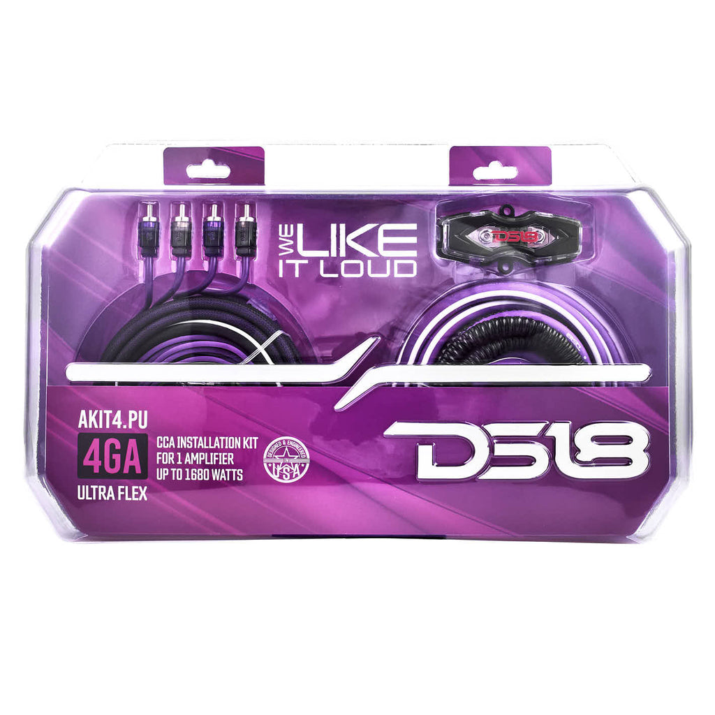 DS18 AKIT4.PU 4-GA Amplifier Installation Wiring Kit - Purple — image 5