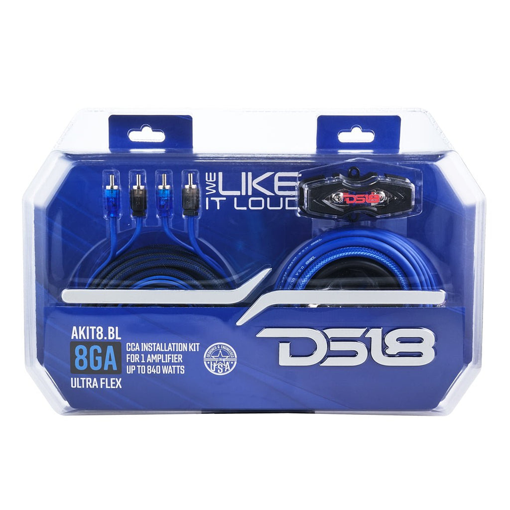 DS18 AKIT8.BL 8-GA Amplifier Installation Wiring Kit - Blue — image 5