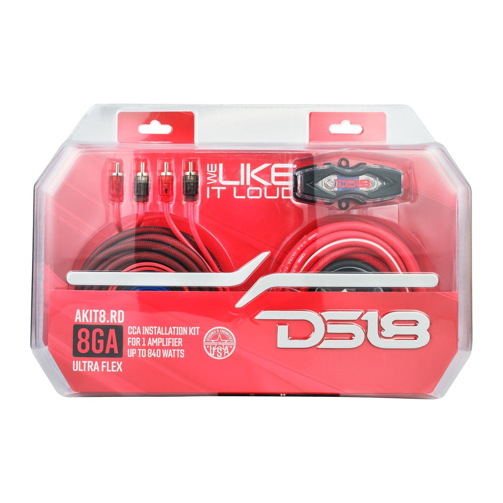 DS18 AKIT8.RD 8-GA Amplifier Installation Wiring Kit - Red — image 5