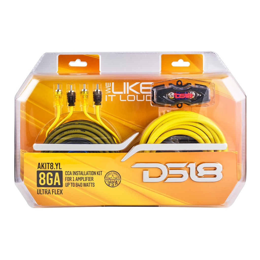 DS18 AKIT8.YL 8-GA Amplifier Installation Wiring Kit - Yellow — image 5