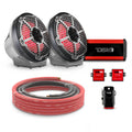 DS18 CF-JS8PKG/CF 8" Loaded Flat Mount Speaker Pods with Amplifier, Installation Kit and RGB LED Lights, Package for Can-Am Spyder & Ryker — Carbon Fiber / Carbon Fiber — image 1