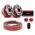 DS18 EN-JS6PKGRD/CF 6.5" Loaded Flat Mount Speaker Pods with Amplifier, Installation Kit and RGB LED Lights, Package for Can-Am Spyder & Ryker — Red / Carbon Fiber — image 1