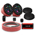 DS18 EN-JS6PKGRD/IQBK 6.5" Loaded Flat Mount Speaker Pods with Amplifier, Installation Kit and Digital LED Lights, Package for Can-Am Spyder & Ryker — Red / Black w/ Plastic Grill — image 1
