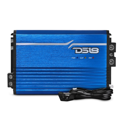 DS18 FRP-2.5K/BL Compact Full-Range Class D 1-Channel Amplifier 2,500 Watts Rms @ 1-Ohm - Blue — image 1