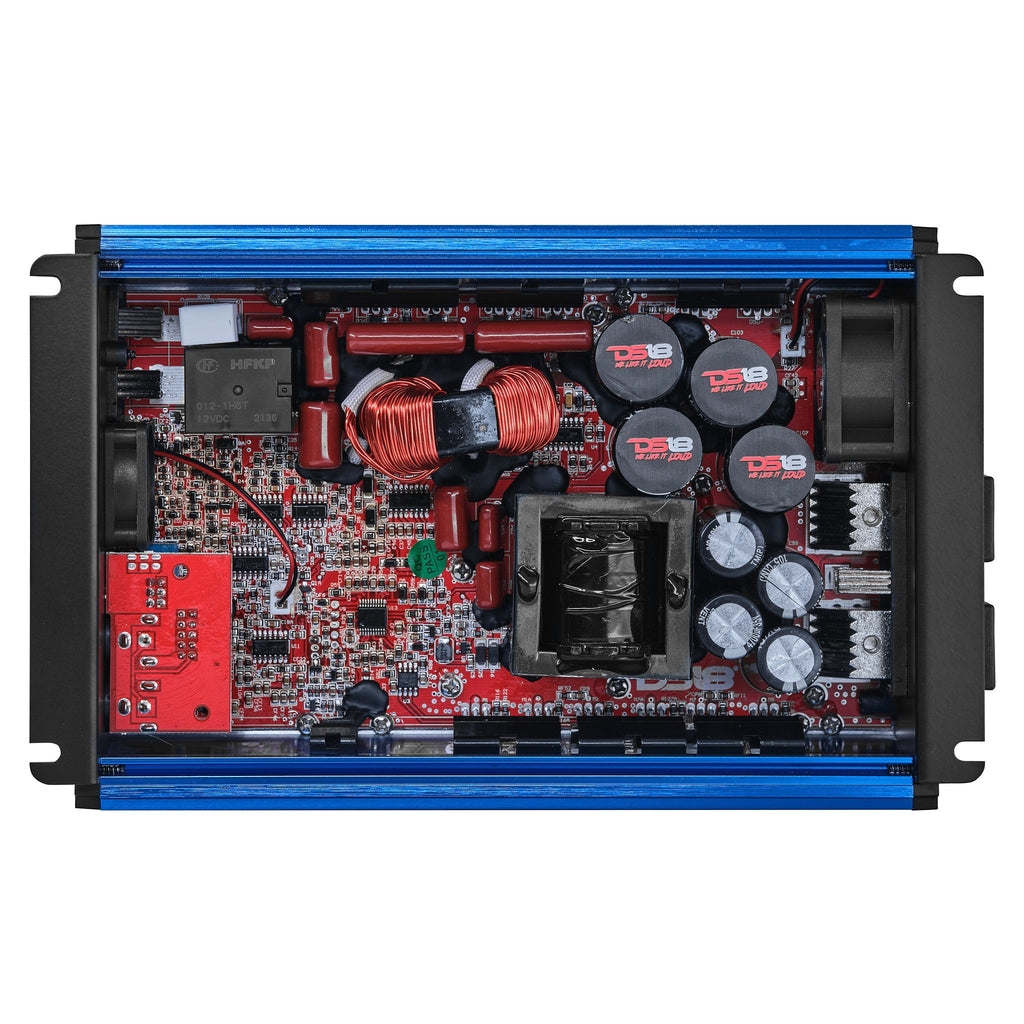 DS18 FRP-2.5K/BL Compact Full-Range Class D 1-Channel Amplifier 2,500 Watts Rms @ 1-Ohm - Blue — image 2