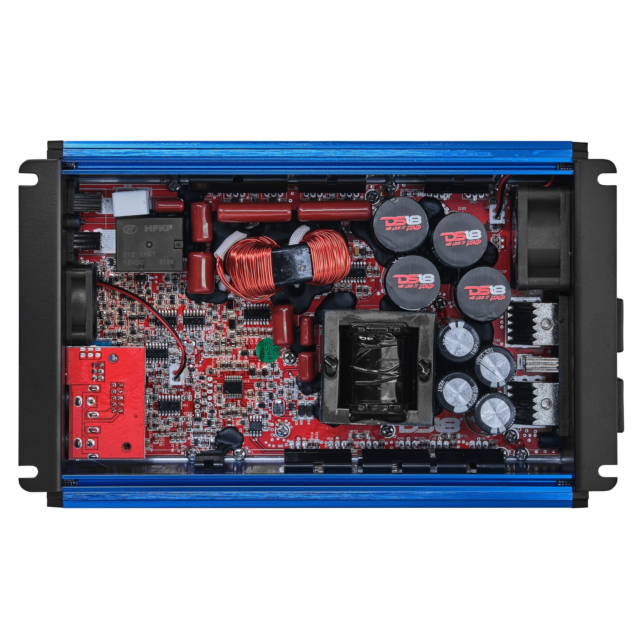 DS18 FRP-2.5K/BL Compact Full-Range Class D 1-Channel Amplifier 2,500 Watts Rms @ 1-Ohm - Blue — image 2