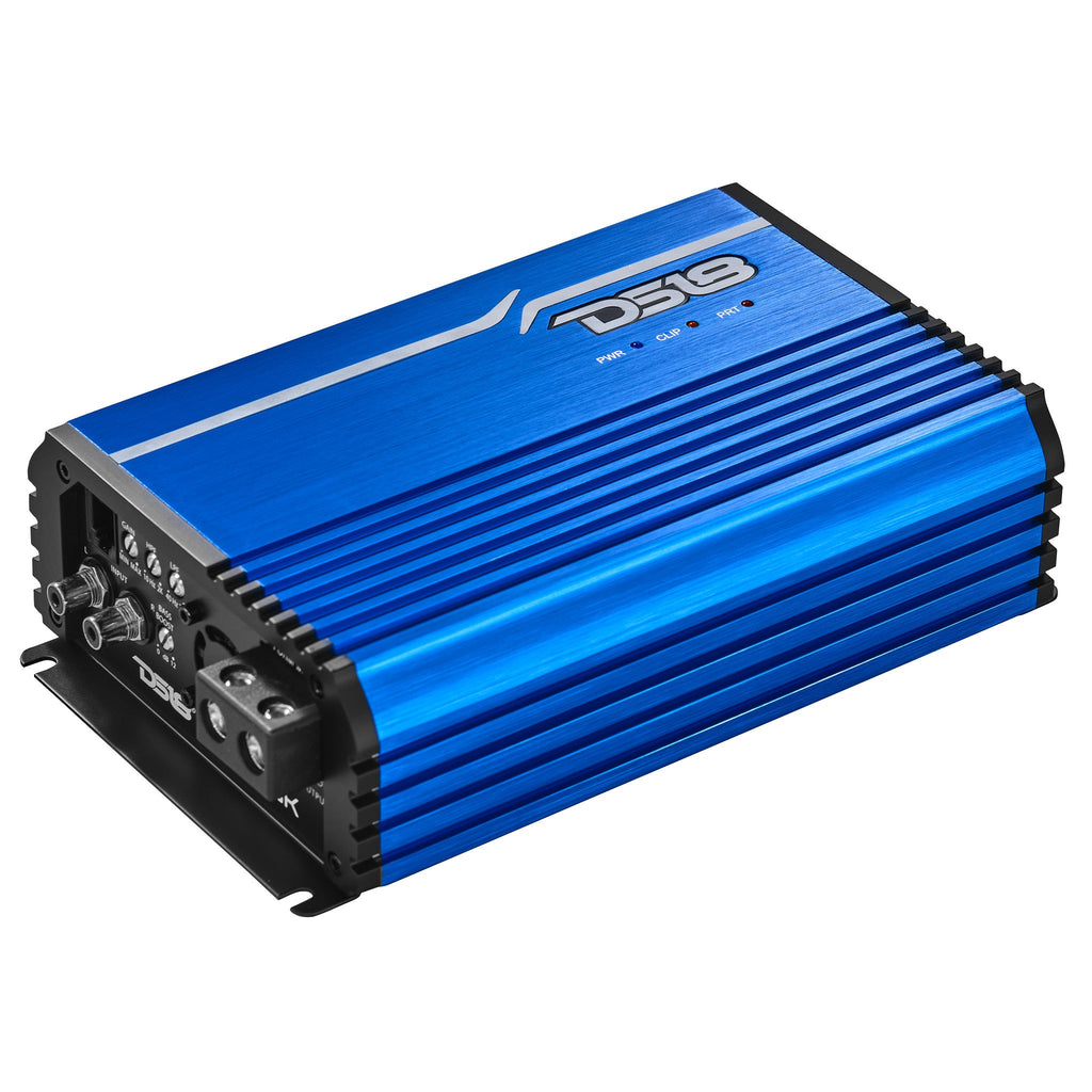 DS18 FRP-2.5K/BL Compact Full-Range Class D 1-Channel Amplifier 2,500 Watts Rms @ 1-Ohm - Blue — image 3