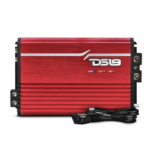 DS18 FRP-2.5K/RD Compact Full-Range Class D 1-Channel Amplifier 2,500 Watts Rms @ 1-Ohm - Red — image 1
