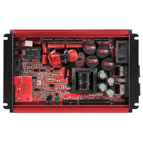 DS18 FRP-2.5K/RD Compact Full-Range Class D 1-Channel Amplifier 2,500 Watts Rms @ 1-Ohm - Red — image 2