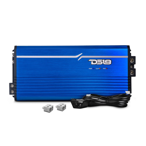 DS18 FRP-5K/BL Compact Full-Range Class D 1-Channel Amplifier 5,000 Watts Rms @ 1-Ohm - Blue — image 1