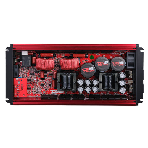 DS18 FRP-5K/RD Compact Full-Range Class D 1-Channel Amplifier 5,000 Watts Rms @ 1-Ohm - Red — image 2
