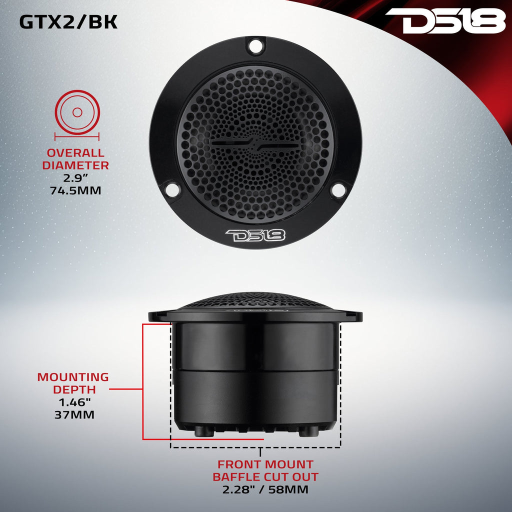 DS18 GTX2/BK 3” Super Bullet Tweeter with 1” Titanium Voice Coil and Neodymium Magnet | 120W RMS 4-Ohm — image 8