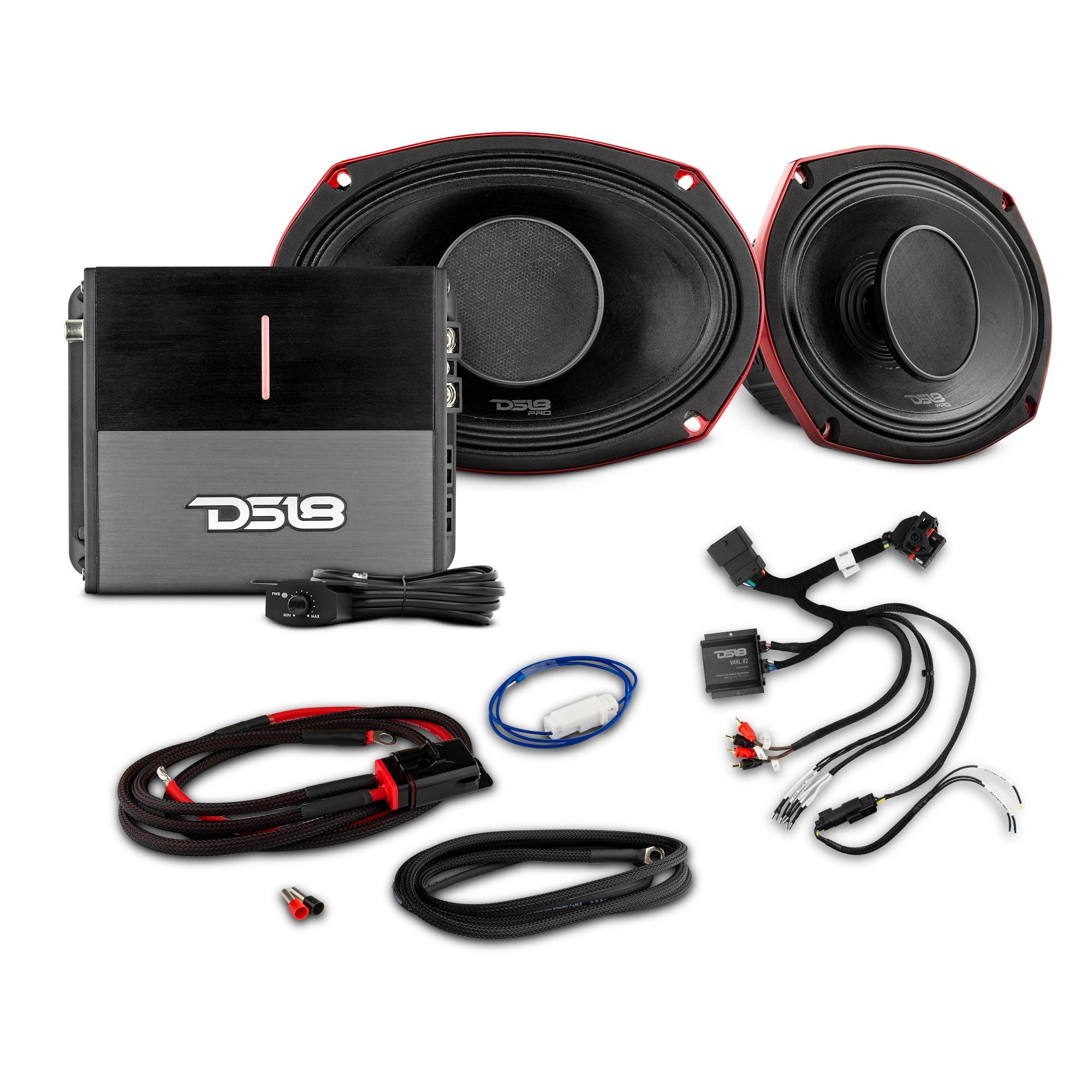 DS18 VS-HARLEY5 2014-Up Harley-Davidson Street Glide or Road Glide Rear Upgrade Package - 2x PRO Mid-Range w/ Driver | 1x Amp — image 1