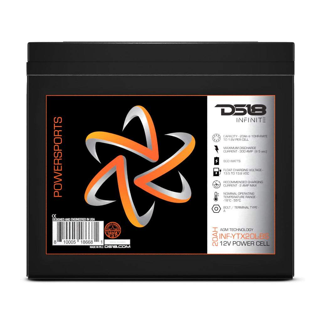 DS18 INF-YTX20L-BS INFINITE 800 Watts 20 AH AGM Power Cell For Power Sports — image 3