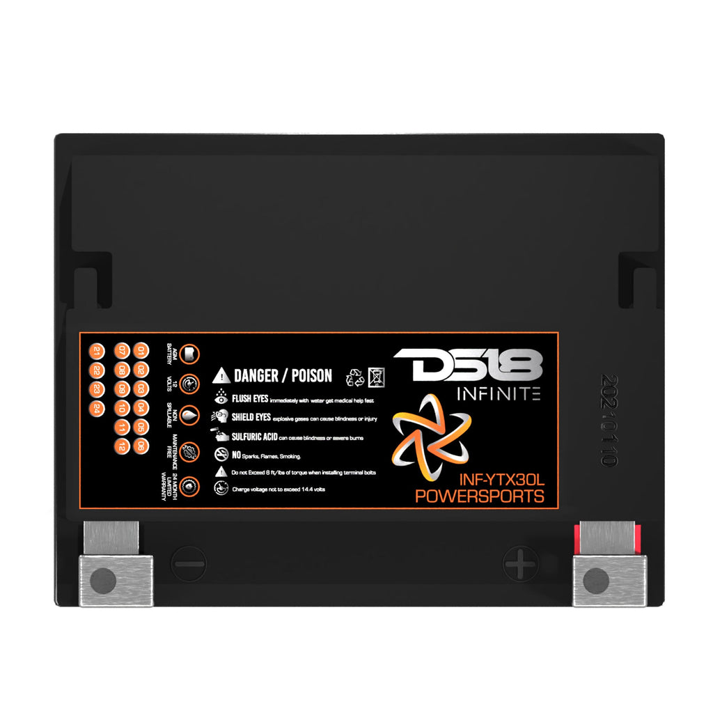 DS18 INF-YTX30L-BS INFINITE 1100 Watts 30 AH AGM Power Cell For Power Sports — image 4