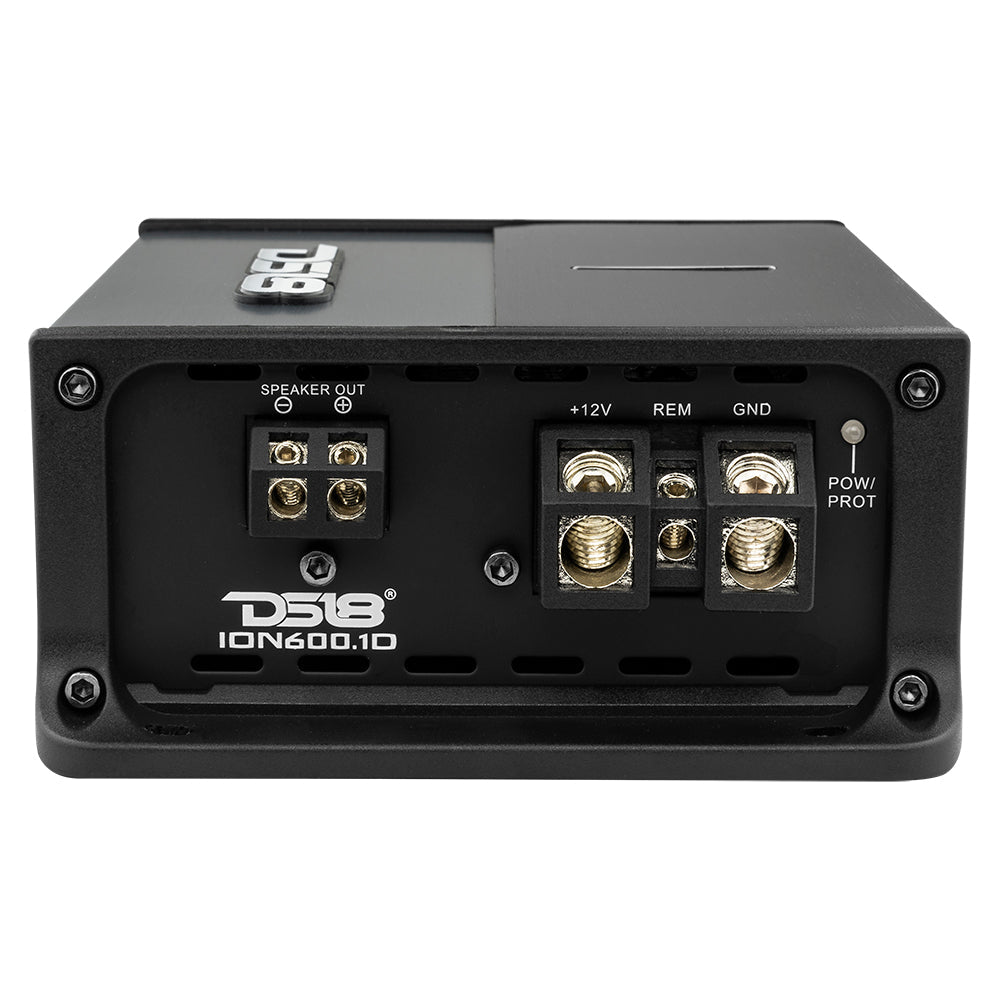 DS18 ION600.1D Compact 1-Channel Class D Amplifier — 600W RMS — right-side view