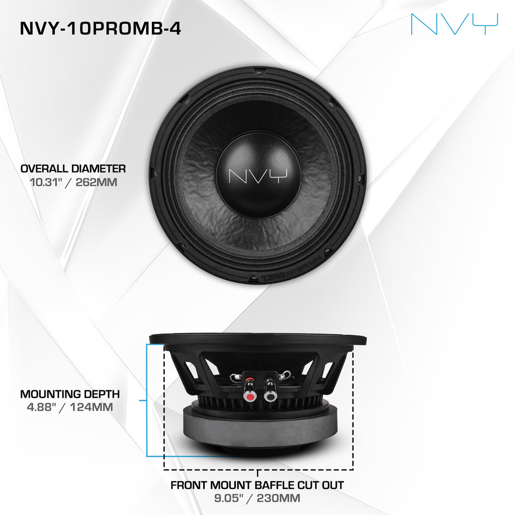 DS18 NVY-10PROMB-4 10" Mid-Bass Woofer With Water Resistant Cone | 500W RMS 4-Ohm — image 6