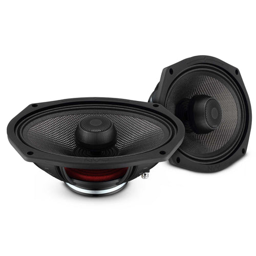 DS18 NVY-69CFZT-N4 6x9” 2-Way Coaxial Loudspeaker with Water-Resistant Carbon Fiber Cone, 1” Bullet Tweeter, Neodymium Magnet | 300W RMS 4-Ohm — image 1