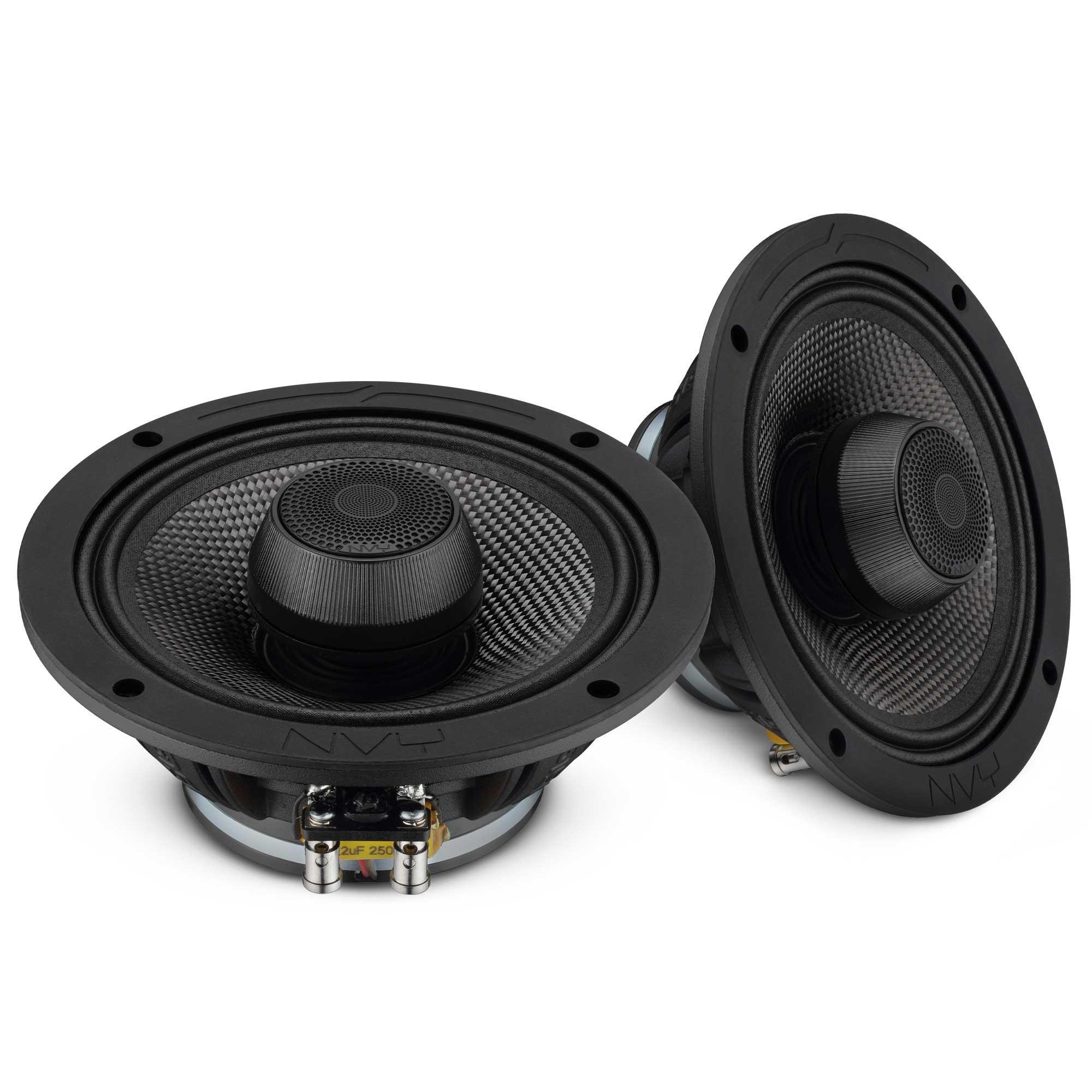 DS18 NVY-6CFZT-N4 6.5” 2-Way Coaxial Loudspeaker with Water-Resistant Carbon Fiber Cone, 1” Bullet Tweeter, Neodymium Magnet | 300W RMS 4-Ohm — image 1