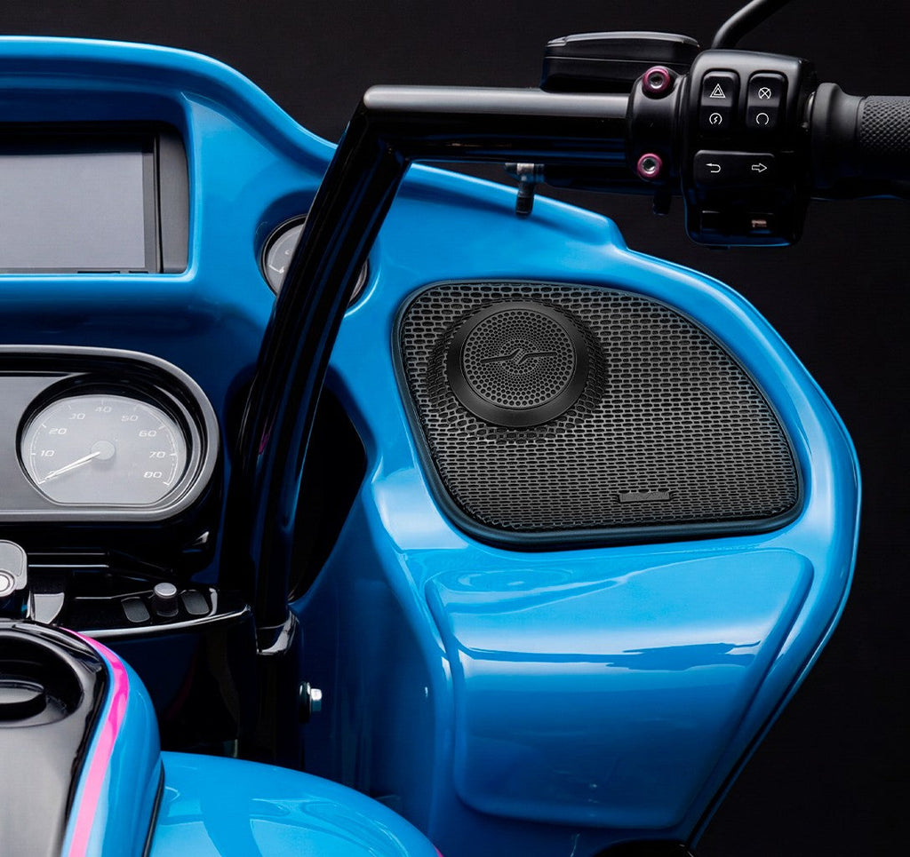 DS18 PRO-CF6.4SLN.2pk + NVY-HDGRGTW.1423LD Harley-Davidson Road Glide 2014–2023 Front Stage Audio Upgrade Kit | 6.5" Slim Midrange Speakers + Bullet Tweeter NVY Grilles — image 3