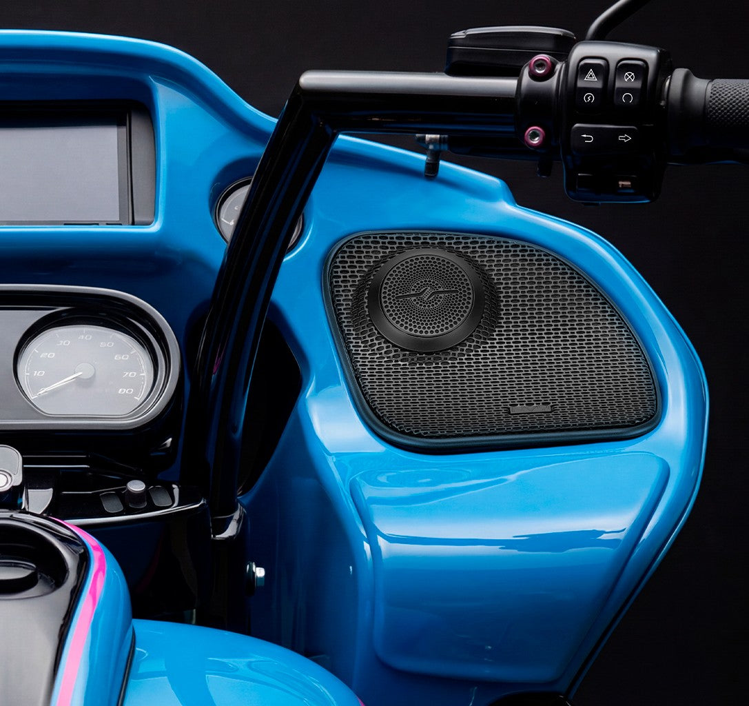 DS18 PRO-CF6.4SLN.2pk + NVY-HDGRGTW.1423LD Harley-Davidson Road Glide 2014–2023 Front Stage Audio Upgrade Kit | 6.5" Slim Midrange Speakers + Bullet Tweeter NVY Grilles — image 3