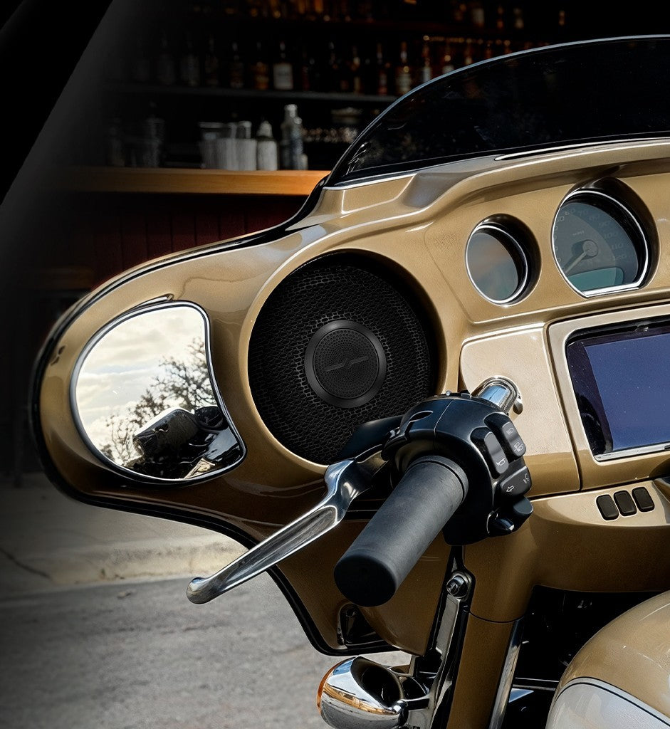 DS18 PRO-CF6.4SLN.2pk + NVY-HDGSGTW.1423LD Harley-Davidson Street Glide 2014–2023 Front Stage Audio Upgrade Kit | 6.5" Slim Midrange Speakers + Bullet Tweeter NVY Grilles — image 2