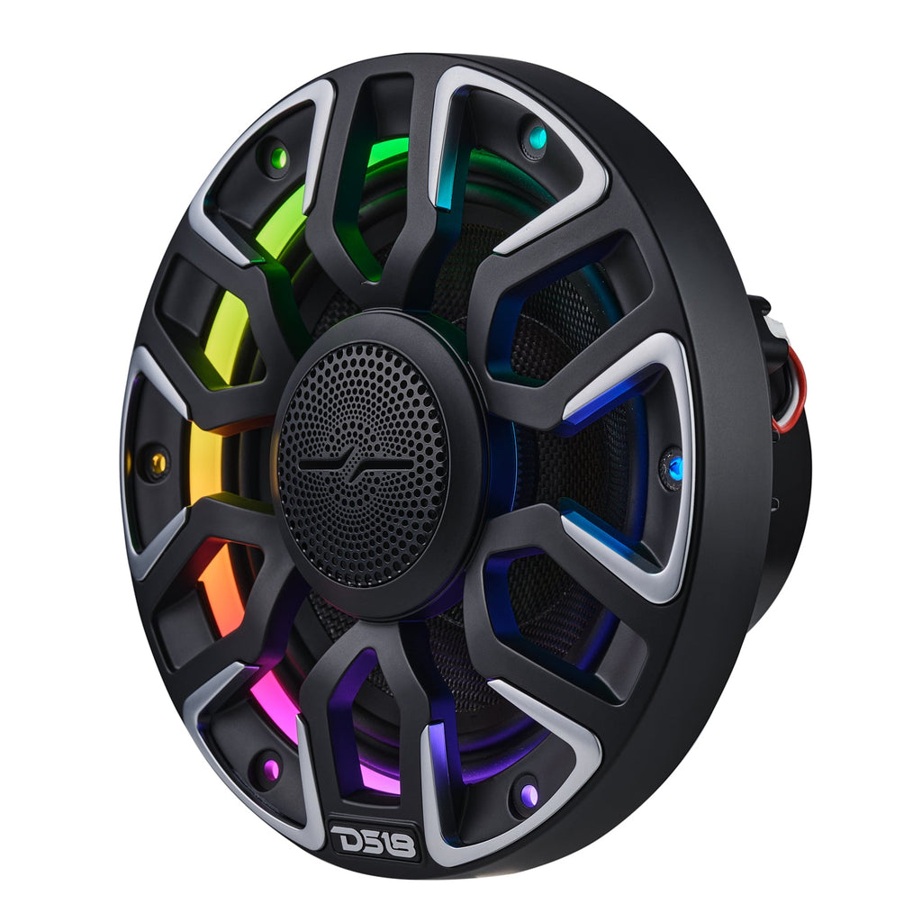 DS18 NVY-M6/BK 6.5” Marine Coaxial Speaker With Kevlar Cone, Bullet Tweeter, Neodymium Magnet, and Digital LED Lights | 200W RMS 4-Ohm — image 5