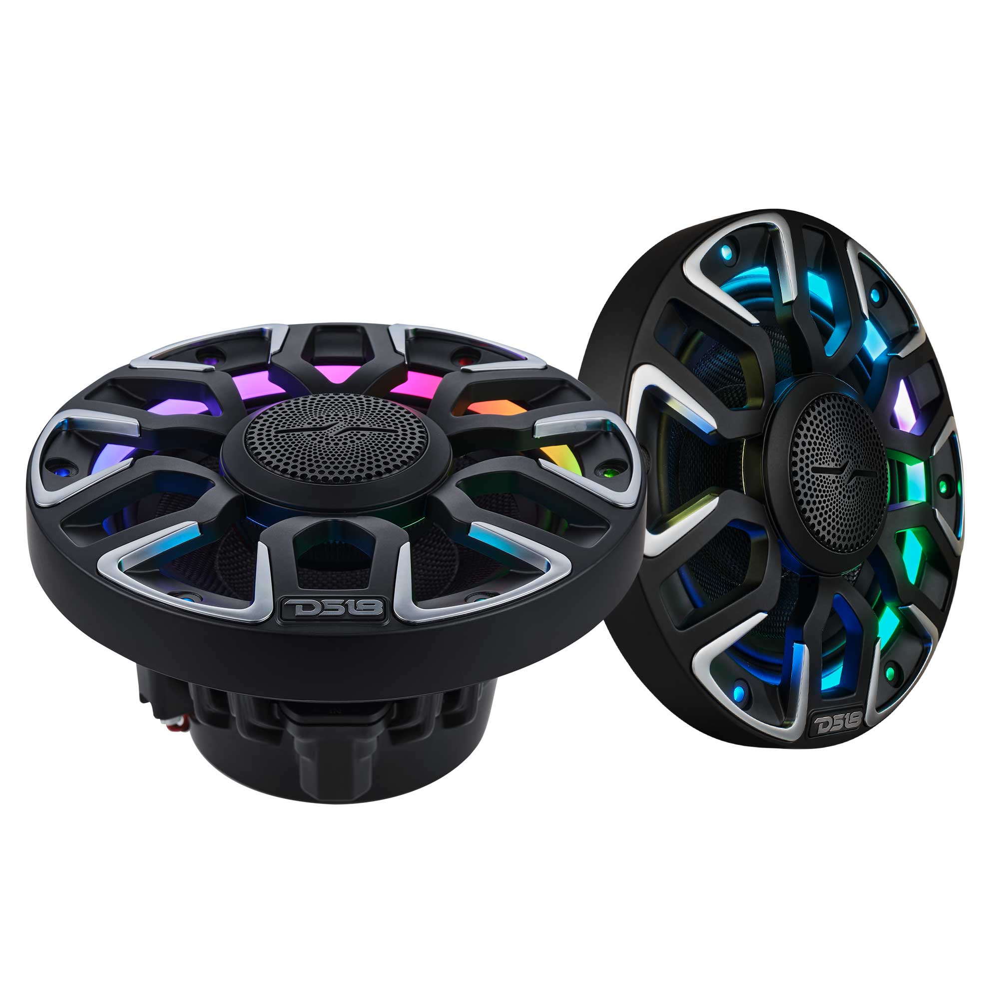 DS18 NVY-M6/BK 6.5” Marine Coaxial Speaker With Kevlar Cone, Bullet Tweeter, Neodymium Magnet, and Digital LED Lights | 200W RMS 4-Ohm — image 2