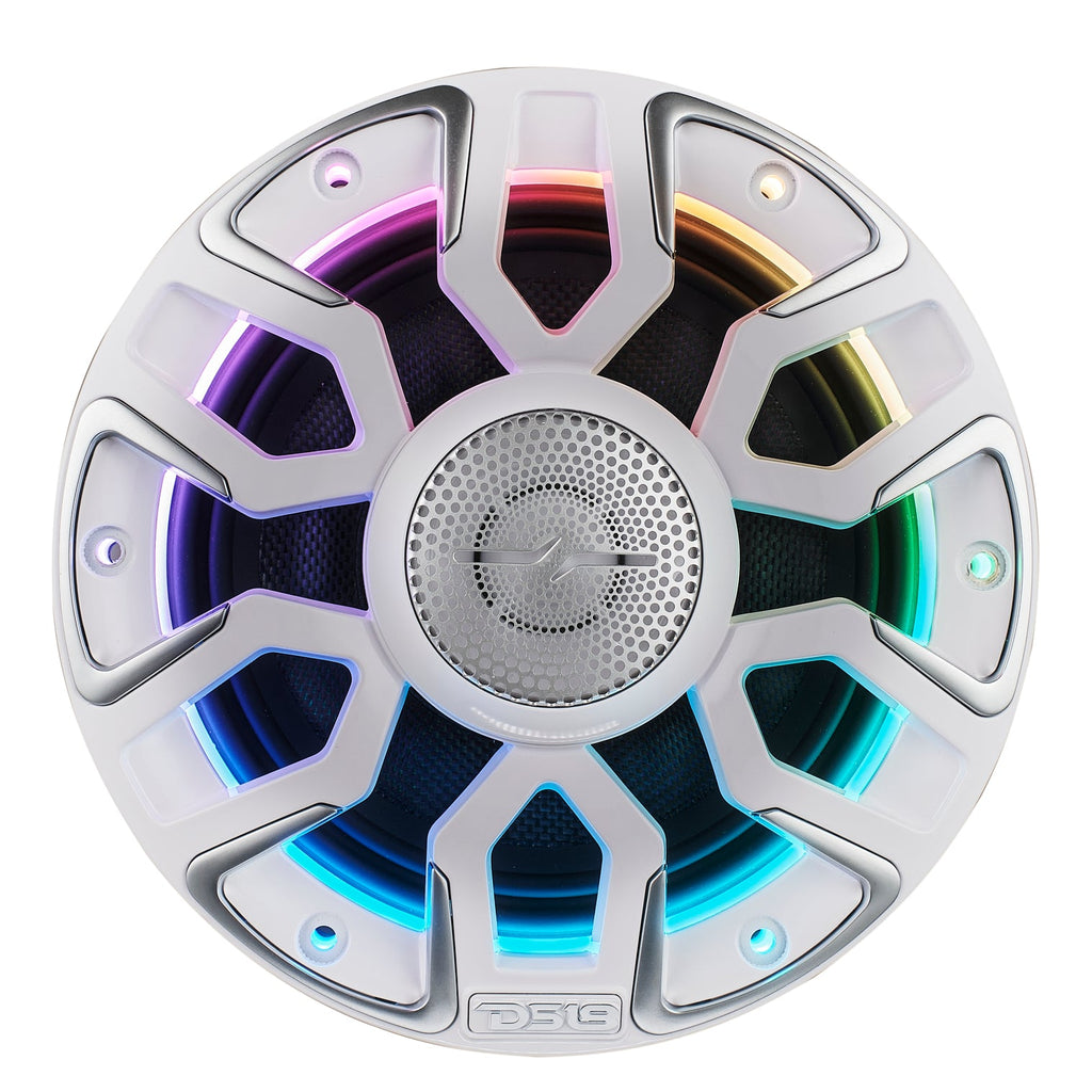 DS18 NVY-M6/WH 6.5” Marine Coaxial Speaker With Kevlar Cone, Bullet Tweeter, Neodymium Magnet, and Digital LED Lights | 200W RMS 4-Ohm — image 5