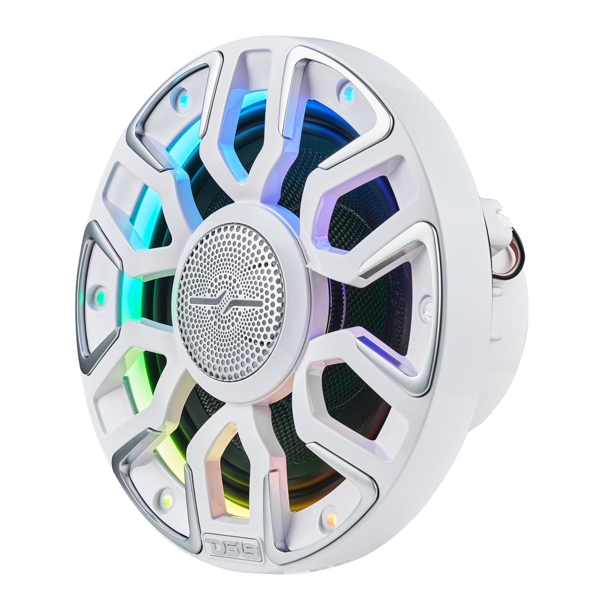 DS18 NVY-M6/WH 6.5” Marine Coaxial Speaker With Kevlar Cone, Bullet Tweeter, Neodymium Magnet, and Digital LED Lights | 200W RMS 4-Ohm — image 4