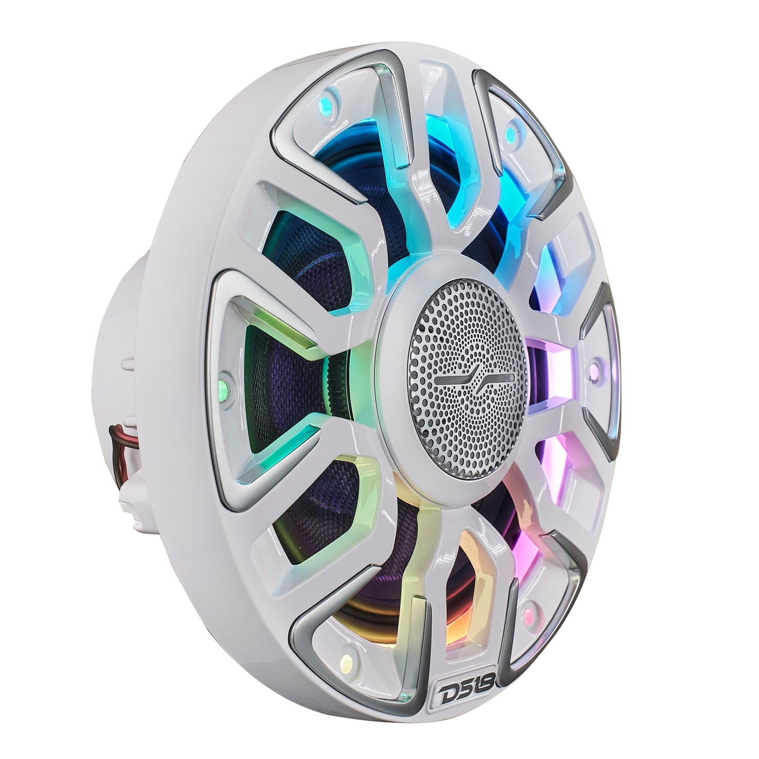 DS18 NVY-M6/WH 6.5” Marine Coaxial Speaker With Kevlar Cone, Bullet Tweeter, Neodymium Magnet, and Digital LED Lights | 200W RMS 4-Ohm — image 3