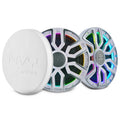 DS18 NVY-M8/WH 8” Marine Coaxial Speaker With Kevlar Cone, Bullet Tweeter, Neodymium Magnet, and Digital LED Lights | 200W RMS 4-Ohm — image 1