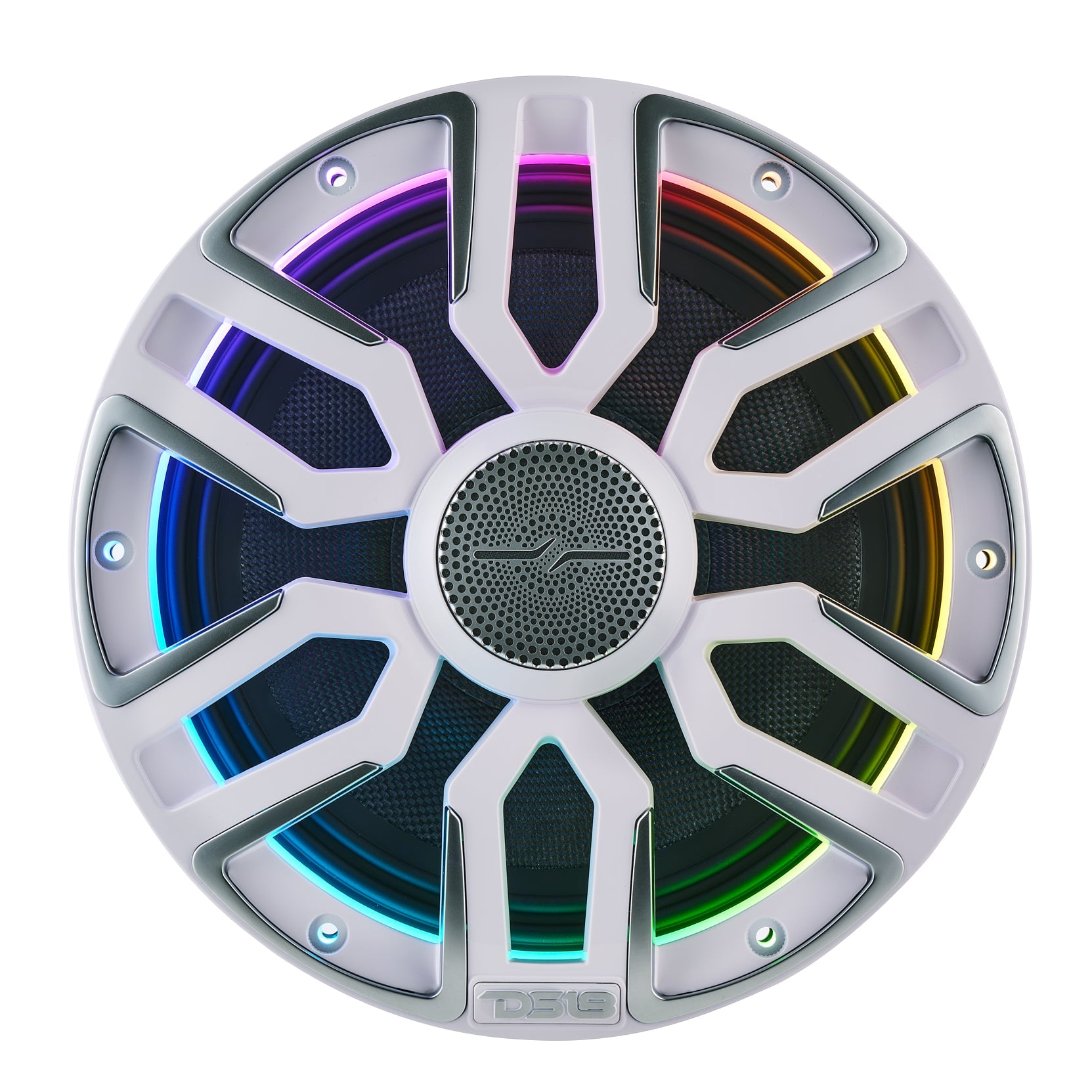 DS18 NVY-M8/WH 8” Marine Coaxial Speaker With Kevlar Cone, Bullet Tweeter, Neodymium Magnet, and Digital LED Lights | 200W RMS 4-Ohm — image 4
