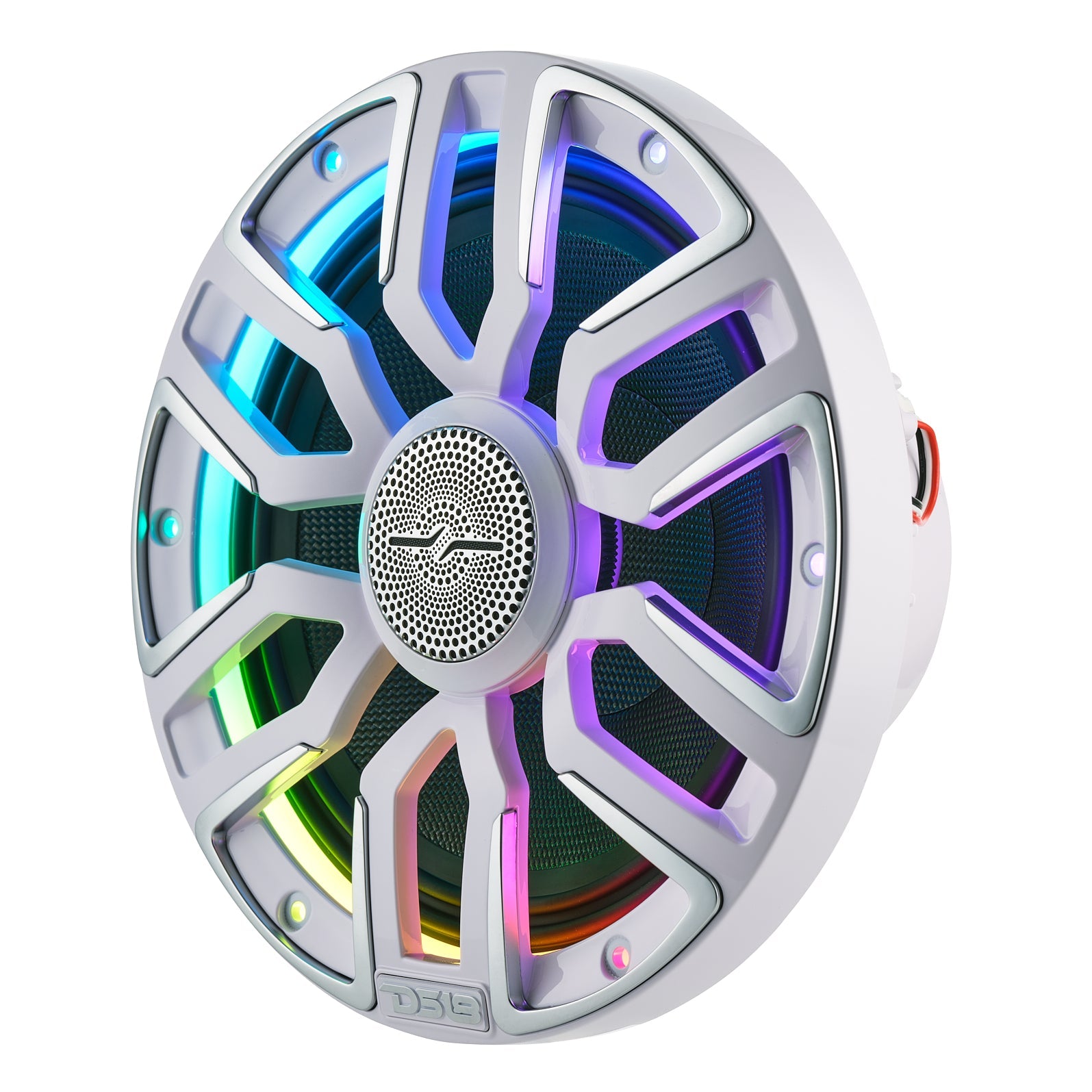 DS18 NVY-M8/WH 8” Marine Coaxial Speaker With Kevlar Cone, Bullet Tweeter, Neodymium Magnet, and Digital LED Lights | 200W RMS 4-Ohm — image 5