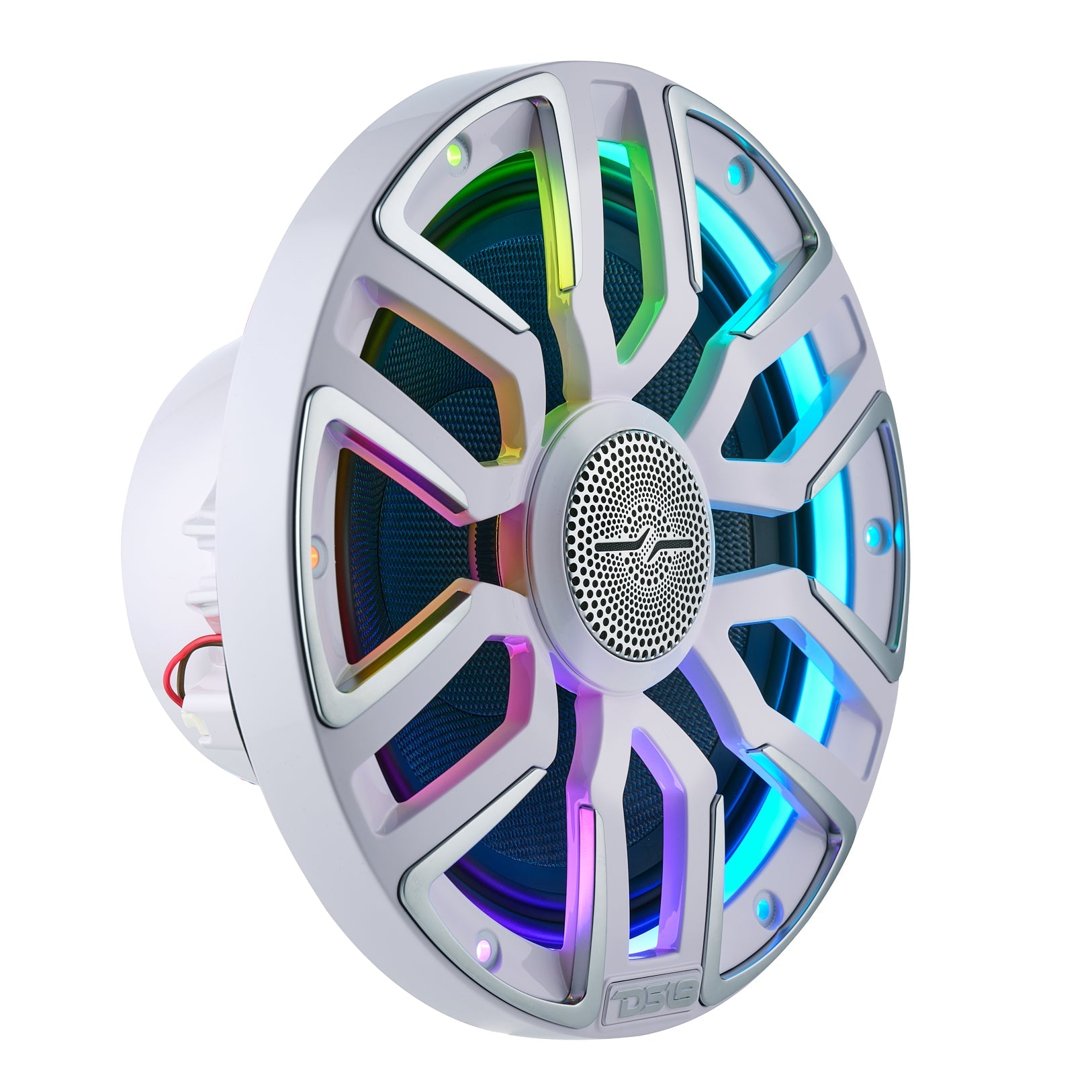 DS18 NVY-M8/WH 8” Marine Coaxial Speaker With Kevlar Cone, Bullet Tweeter, Neodymium Magnet, and Digital LED Lights | 200W RMS 4-Ohm — image 3