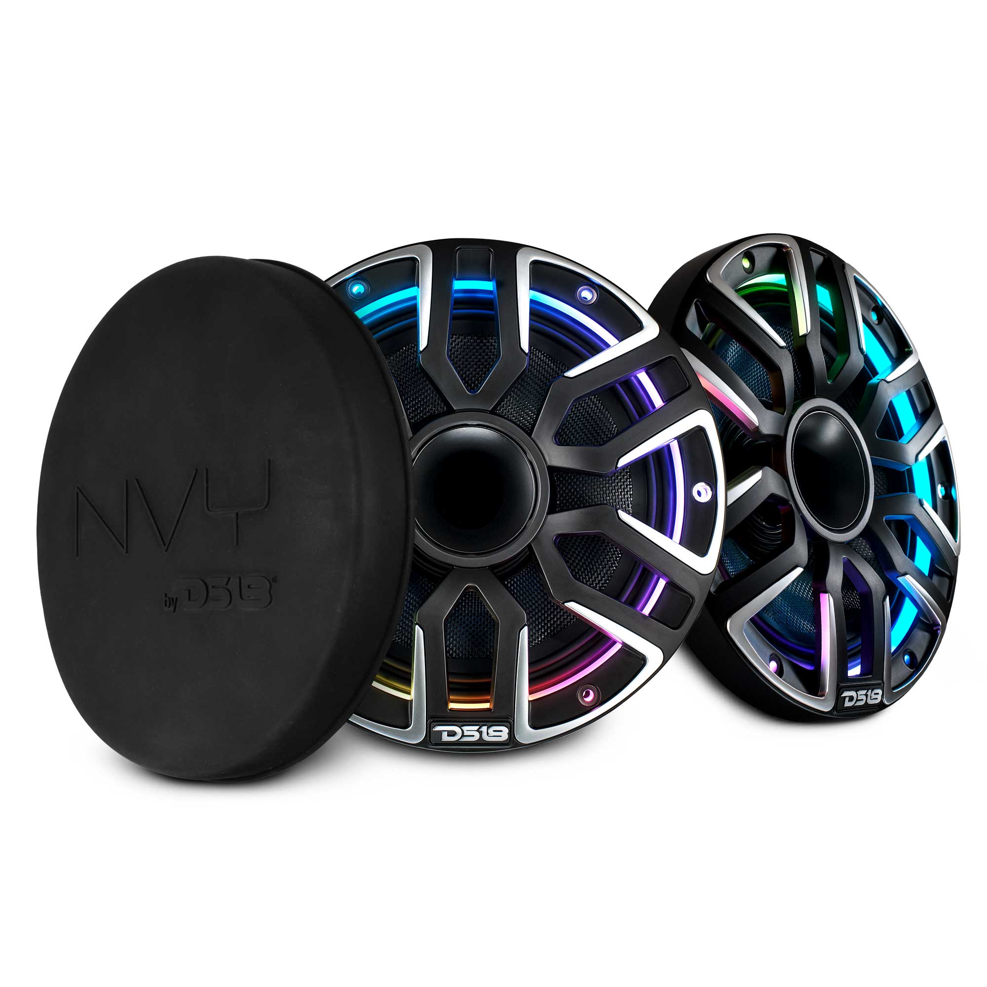 DS18 NVY-M8DC/BK 8" Marine Grade Hybrid Coaxial Speaker With Neodymium Magnet, Kevlar Cone, and Compression Driver | 200W RMS 4-Ohm — image 1