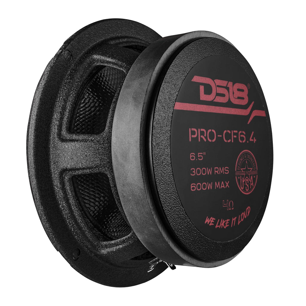 DS18 PRO-CF6.4 6.5” Motorcycle & Motorsports Loudspeaker With Water Resistant Carbon Fiber Cone | 4-Ohm 300W RMS — image 4