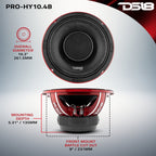DS18 PRO-HY10.4B PRO 10" Water Resistant Hybrid Mid-Range Loudspeaker with Built-in Driver 350 Watts Rms 4-Ohm — image 7