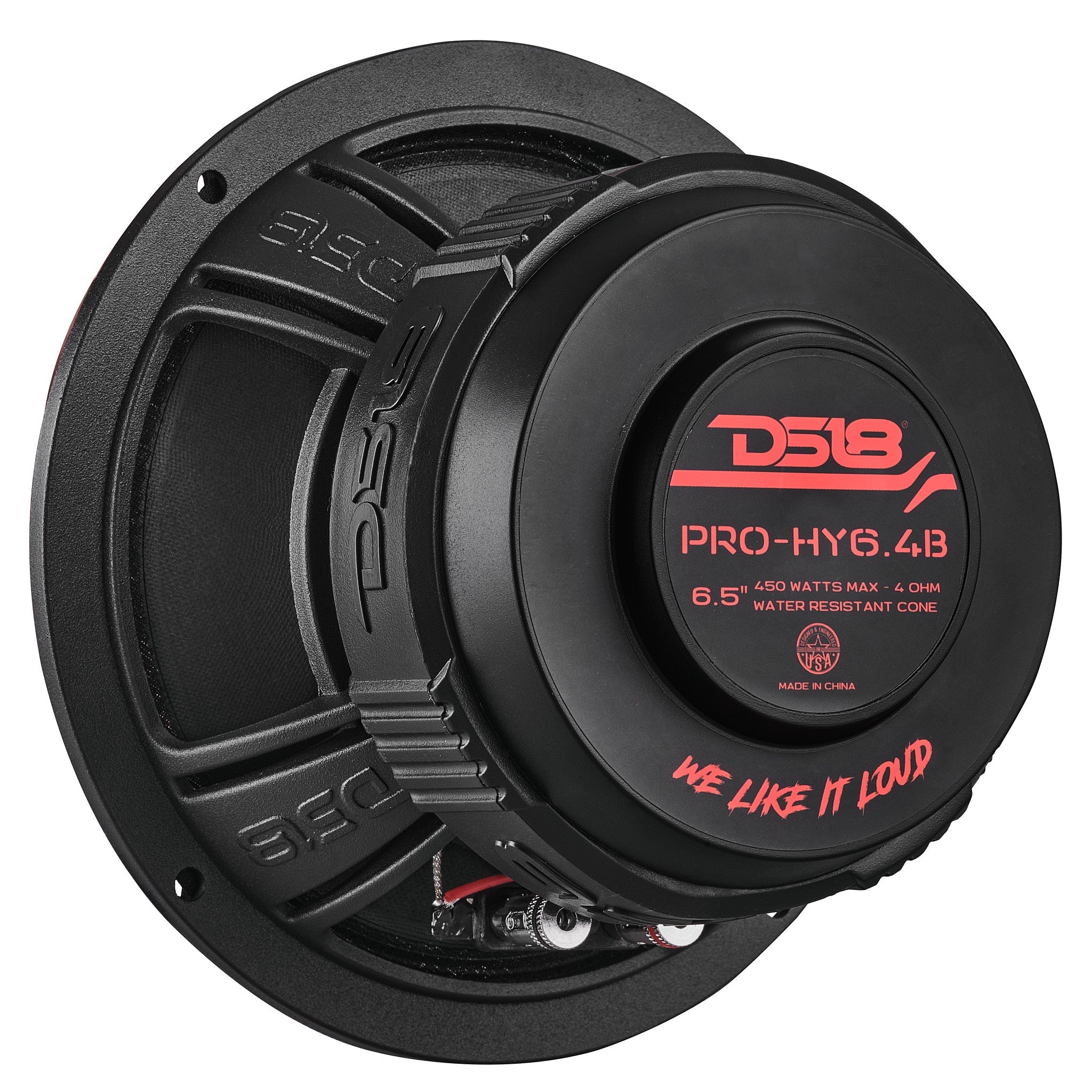 DS18 PRO-HY6.4B PRO 6.5" Coaxial Hybrid Mid-Range Water resistant Cone Loudspeaker with Built-in Driver 225 Watts Rms 4-Ohm — image 4