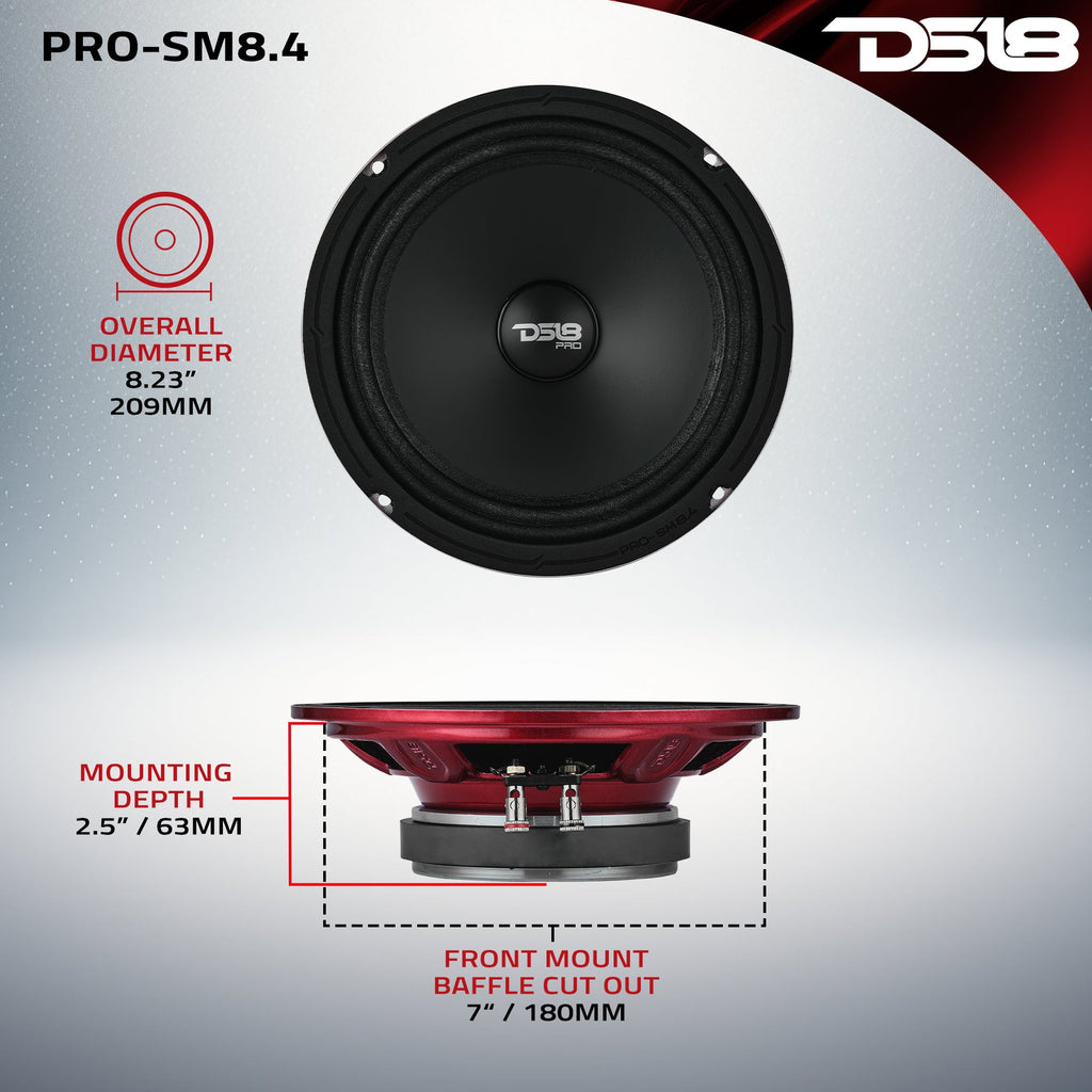 DS18 PRO-SM8.4 PRO 8" Slim Water-Resistant Midrange Loudspeaker | 250W RMS 4-Ohm — image 7