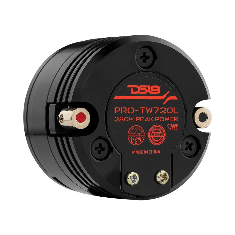 DS18 PRO-TW720L 1.6" Shallow High Compression Neodymium Super Bullet Tweeter 140 Watts 1" Polyether Ether Ketone 4-Ohm Vc With RGB LED Lights — image 4