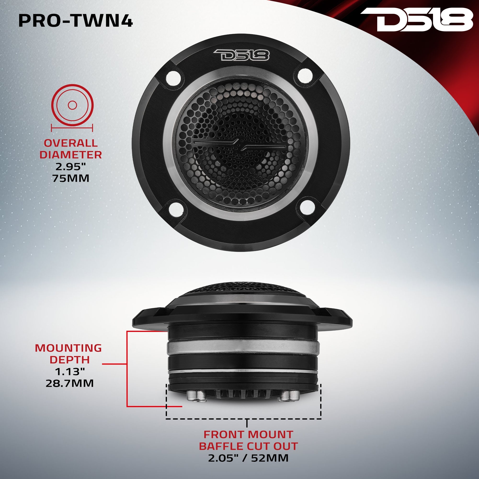 DS18 PRO-TWN4 3" High Compression Neodymium Hybrid Driver/Tweeter 140 Watts 1" Pen 4-Ohm Vc — image 7