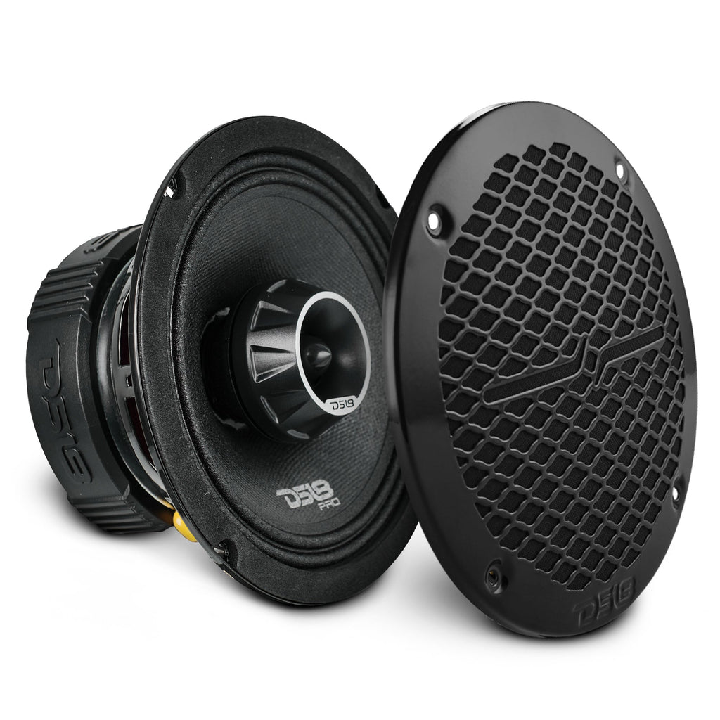 DS18 PRO-ZT6 PRO-ZT 6.5" Coaxial Mid-Range Loudspeaker with Water-Resistant Cone Built-in Bullet Tweeter and Grill | 225W RMS 4-Ohm — image 1