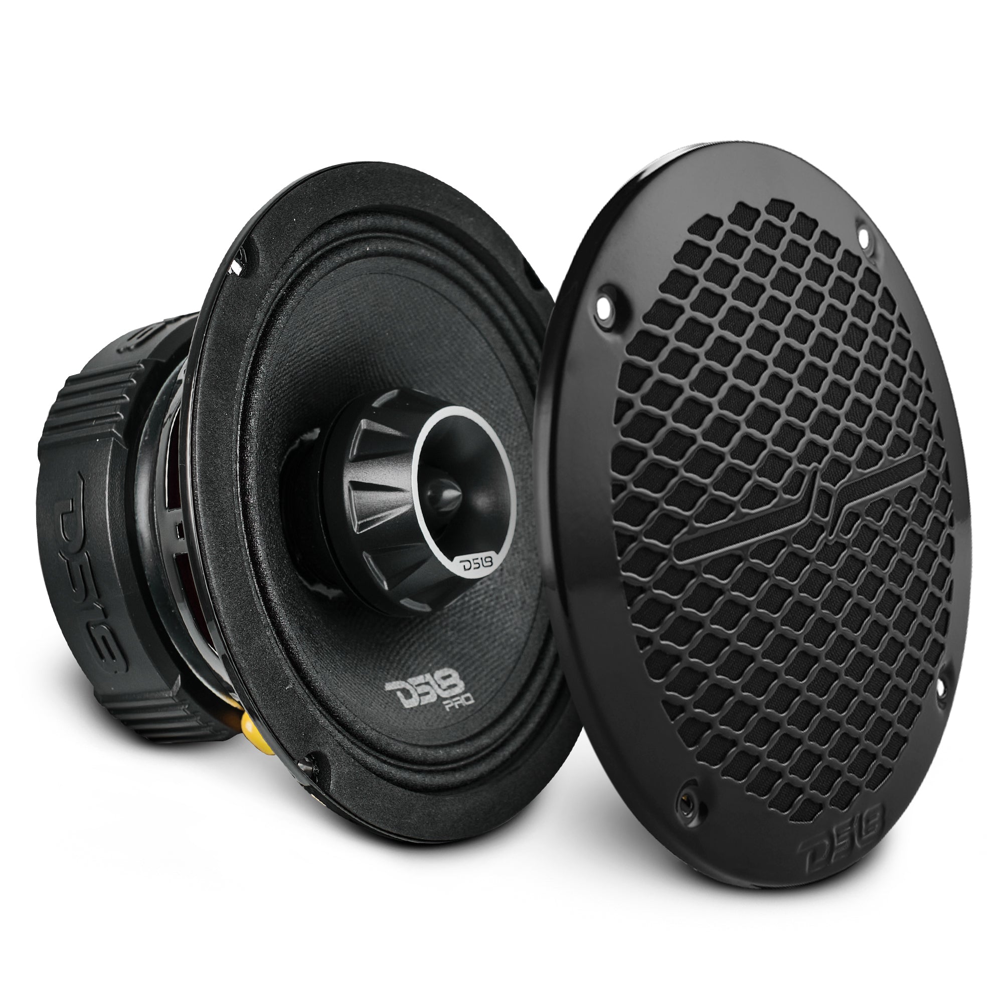 DS18 PRO-ZT6 PRO-ZT 6.5" Coaxial Mid-Range Loudspeaker with Water-Resistant Cone Built-in Bullet Tweeter and Grill | 225W RMS 4-Ohm — image 1