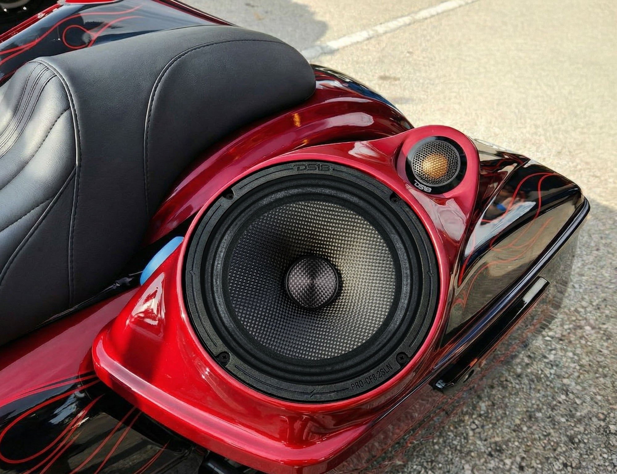 DS18 PRO-CF8.2SLN 8” Slim Motorcycle & Motorsports Loudspeaker With Neodymium Magnet and Water Resistant Carbon Fiber Cone | 200W RMS 2-Ohm — image 2