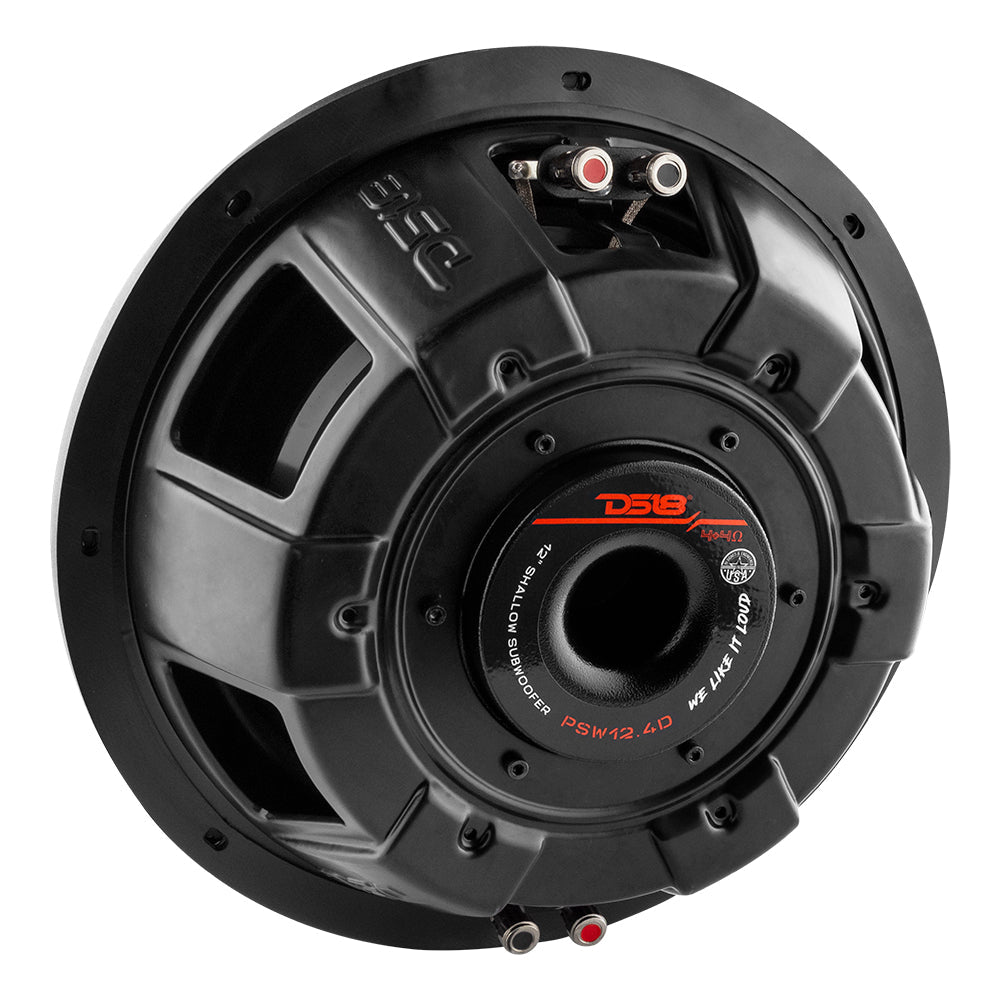 DS18 PSW12.4D PS Shallow-Mount Water Resistant 12" Subwoofer | 600W RMS DVC 4-Ohm — image 3